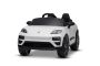 Elektrické autíčko Porsche Macan 12V s pohonem zadních kol a licencí (Jednomístné), bílé, Lithiová baterie, široké sedátko, Odpružené nápravy, 2,4 GHz Dálkový ovladač, MP3 přehrávač se vstupem USB/AUX, LED světla