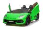 Elektrické autíčko Lamborghini Aventador 24V Dvoumístné, Zelené lakované, 2,4 GHz DO, Měkké PU Sedadla, LCD Displej, odpružení, vertikální otvírací dveře, měkké EVA kola, 2 X 45W MOTOR, ORIGINAL licence